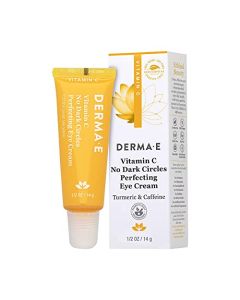 DERMA-E Vitamin C No Dark Circles Perfecting Eye Cream – Color Correcting Vitamin C Eye Cream with Turmeric and Caffeine for Fine Lines and Under Eye Puffiness, 0.5 Oz