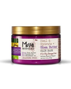 Maui Moisture Heal & Hydrate + Shea Butter Hair Mask & Leave-In Conditioner Treatment to Deeply Nourish Curls & Help Repair Split Ends, Vegan, Silicone, Paraben & Sulfate-Free, 12 oz