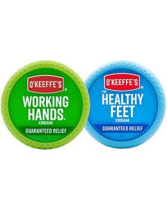 O'Keeffe's Working Hands Hand Cream, 3.4 Ounce Jar and Healthy Feet Foot Cream, 3.2 Ounce Jar