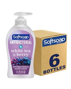 Softsoap Antibacterial Liquid Hand Soap, White Tea & Berry Scent Hand Soap, 11.25 Ounce, 6 Pack