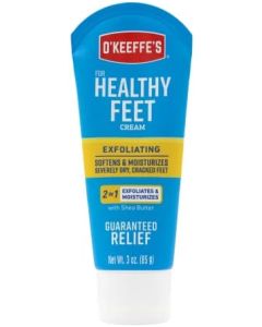 O'Keeffe's for Healthy Feet Exfoliating and Moisturizing Foot Cream, Guaranteed Relief for Extremely Dry, Cracked Feet, Softer Feet in 1 Use, 3.0 Ounce Tube, (Pack of 1)