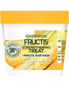 Garnier Fructis Strengthening Treat 1 Minute Hair Mask with Banana Extract, 3.4 Fl Oz (Pack of 1)
