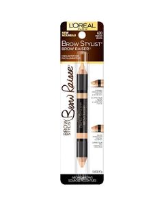 L'Oreal Paris Cosmetics Stylist Brow Raiser Highlighter Duo, Medium, 0.16 Ounce