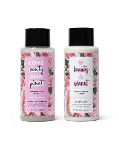 Love Beauty and Planet Shampoo & Conditioner Murumuru Butter & Rose 2 Count for Color-Treated Hair Shampoo and Conditioner Silicone Free, Paraben Free and Vegan 13.5 oz
