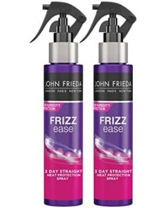 John Frieda Frizz Ease 3 Day Straight Heat Protection Spray, Keratin Infused Straightening Spray, Anti Frizz Heat Protectant for Curly Hair, 3.5 Ounce (Pack of 2)
