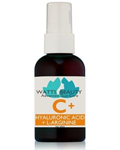 Watts Beauty Moisturizing Hyaluronic Acid Serum with Vitamin C - Advanced Antioxidant Skin Repair Gel - Made in USA - 2oz