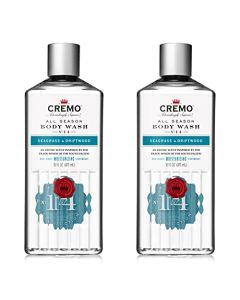 Cremo Rich-Lathering Seagrass & Driftwood Body Wash, A Coastal Scent with Notes of Sea Salt, Seagrass/Driftwood, 16 Fl Oz (2-Pack)