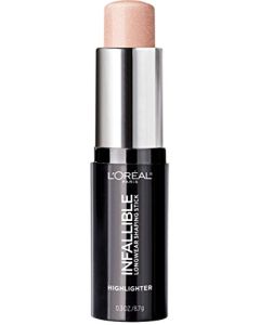 L'Oreal Paris Makeup Infallible Longwear Highlighter Shaping Stick, Up to 24hr Wear, Buildable Cream Highlighter Stick, 41 Slay in Rose, 0.3 oz.