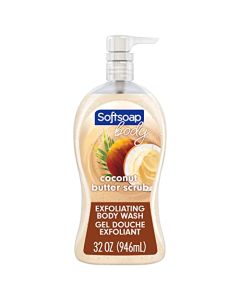 Softsoap Body Wash Pump, Coconut Butter Scrub, Exfoliating Body Wash, 32 Ounce