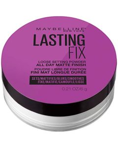 Maybelline Facestudio Lasting Fix Setting + Perfecting Loose Powder Makeup, All Day Matte Wear, Minimizes Shine, Sets Foundation Makeup, Translucent, 0.21 oz.