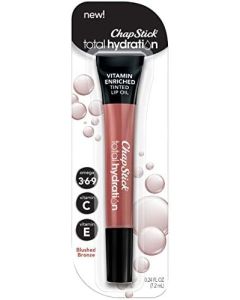 ChapStick Total Hydration Vitamin Enriched Blushed Bronze Tinted Lip Oil Tube, Lip Care - 0.24 Oz
