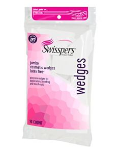 Swisspers Premium Pro Cosmetic Wedges, Latex-Free Makeup Wedge, Jumbo Size, 16 Count Bag