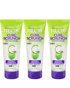 Garnier Fructis Style Curl Scrunch Controlling Gel for Shape & Shine, 6.8 Fl Oz, 3 Count (Packaging May Vary)