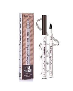 Tattoo Eyebrow Pen with Four Tips Long-lasting Waterproof Brow Gel and Tint Dye Cream for Eyes Makeup(1#Chestnut)