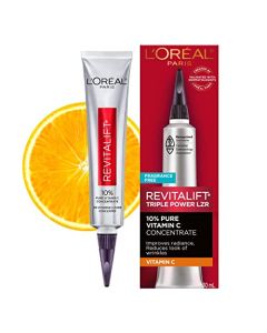 L'Oreal Paris Revitalift 10% Pure Vitamin C Face Serum, Brighter Skin, Reduced Wrinkles, Fragrance Free 1 0z.