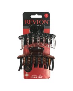 Revlon Strong Hold Hair Claw Clips, Brown/Black, 2 Count (Pack of 1)