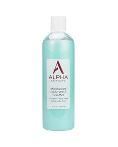 Alpha Skin Care Moisturizing Body Wash | Anti-Aging Formula | Glycolic Alpha Hydroxy Acid (AHA) | Vitamin E & Aloe Vera | Conditions & Soothes | For All Skin Types | 12 Fl Oz