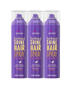 Aussie Hairspray, with Jojoba Oil & Sea Kelp, Sun Touched Shine with UV Protection, 10 oz, Pack of 3