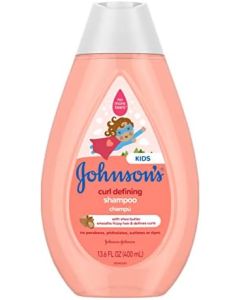 Johnson's Baby Curl-Defining, Frizz Control, Tear-Free Kids' Shampoo with Shea Butter, Paraben-, Sulfate- & Dye-Free Formula, Hypoallergenic & Gentle for Toddler's Hair, 13.6 Fl Oz