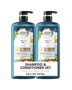 Herbal Essences Shampoo and Conditioner Set Repairing Argan Oil of Morocco with Natural Source Ingredients, Color Safe, BioRenew, 20.2 Fl Oz, 2 Count