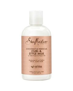 SheaMoisture Curl & Style Milk Coconut & Hibiscus with Silk Protein & Neem Oil for Thick, Defined, Curly Hair Fair Trade, Sulfate-Free 8 oz