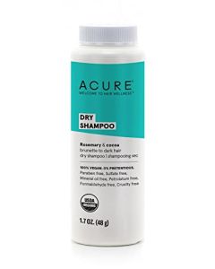 Acure Dry Shampoo - Brunette to Dark Hair | 100% Vegan | Certified Organic | Performance Driven Hair Care | Cocoa & Rosemary - Absorbs Oil & Removes Impurities Without Water | 1.7 Fl Oz