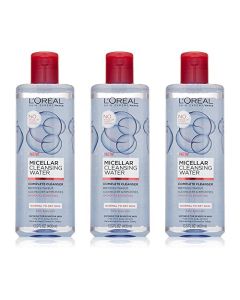 L'Oreal Paris Micellar Cleansing Water Normal to Dry Skin Facial Cleanser & Makeup Remover, 3 count