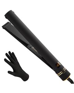 Hot Tools Pro Artist Black Gold Evolve Ionic Salon Hair Flat Iron | Long-Lasting Finish for Straightening Hair, (1-1/4 in)