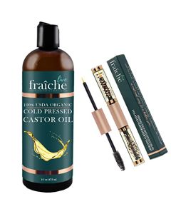 USDA Organic Castor Oil for Eyelashes and Eyebrows Mascara Tube (Value Pack)