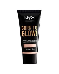 NYX PROFESSIONAL MAKEUP Born To Glow Naturally Radiant Foundation, Medium Coverage - Light Porcelain