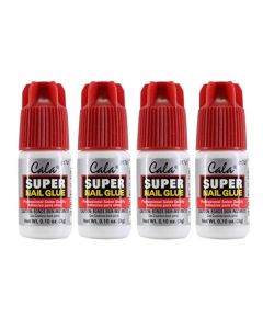 Cala Super Nail Glue Professional Salon Quality | Quick and Strong Nail Liquid Adhesive (4 Bottles)