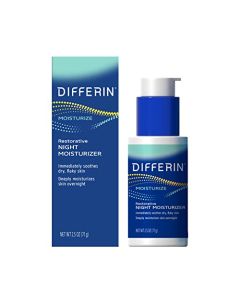 Differin Night Cream with Hyaluronic Acid, Restorative Night Moisturizer by the Makers of Differin Gel, Gentle Skin Care for Acne Prone Sensitive Skin, 2.5 oz (Packaging May Vary)