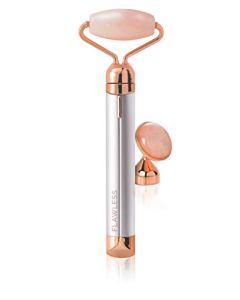 Finishing Touch Flawless Contour Vibrating Facial Roller & Massager, Rose Quartz