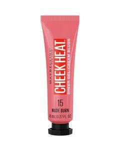 Maybelline Cheek Heat Gel-Cream Blush Makeup, Lightweight, Breathable Feel, Sheer Flush Of Color, Natural-Looking, Dewy Finish, Oil-Free, Nude Burn, 1 Count