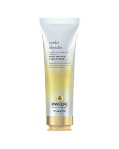 Pantene Sunlit Blondie Daily Rescue Conditioner Toner For Blonde Hair, Treatment for Color Treated Hair, with Biotin and Silk Extract, 8 Fl Oz