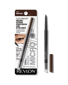 Gel Eyeliner by Revlon, ColorStay Micro Hyper Precision Eye Makeup with Built-in Smudger, Waterproof, Longwearing with Micro Precision Tip, 215 Brown, 0.01 Oz