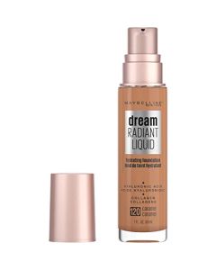 Maybelline Dream Radiant Liquid Medium Coverage Hydrating Makeup, Lightweight Liquid Foundation, Caramel, 1 Fl; Oz