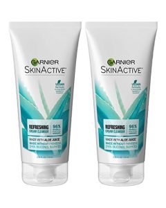 Garnier SkinActive Cream Face Wash with Aloe Juice, Dry Skin, 2 Count
