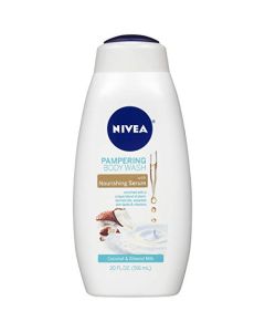 NIVEA Coconut and Almond Milk Body Wash with Nourishing Serum, 20 Fl Oz Bottle