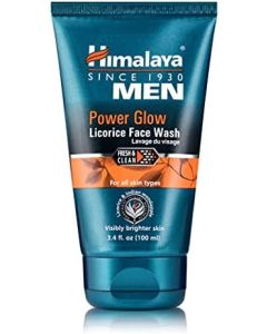 Himalaya Men's Power Glow Licorice Face Wash, Daily Facial Cleanser for Healthy-Looking Glowing Skin, Non-Drying, For All Skin Types, 100 ml