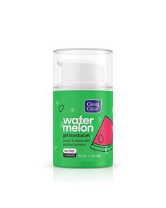Clean & Clear Hydrating Watermelon Gel Facial Moisturizer, Oil-Free Daily Face Gel Cream to Quench & Refresh Dry Skin, Lightweight & No-Shine, 1.7 oz