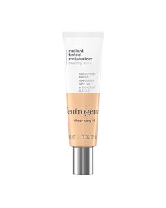 Neutrogena Healthy Skin Radiant Tinted Facial Moisturizer with Broad Spectrum SPF 30 Sunscreen Vitamins A, C, & E, Lightweight, Sheer, & Oil-Free Coverage, Sheer Ivory 10, 1.1 fl. oz