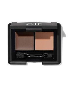 e.l.f, Eyebrow Kit, Brow Powder and Wax Duo, Long Lasting, Defines, Shapes, Fills, Contours, Dark, Fuller, Thicker, More Defined Brows, Brush Included, 0.13 Oz