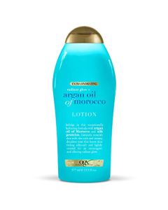 OGX Radiant Glow + Argan Oil of Morocco Extra Hydrating Body Lotion for Dry Skin, Nourishing Creamy Body & Hand Cream for Silky Soft Skin, Paraben-Free, Sulfated-Surfactants Free, 19.5 fl oz