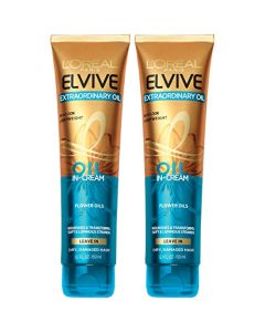 L'Oreal Paris Hair Care Elvive Extraordinary Transforming Hair Oil-in-Cream, Moisturizing Hair Cream for Dry, Damaged Hair, 5.1 fl; oz, (Pack of 2)