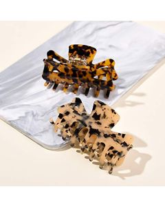 Cellulose Acetate Large Hair Claw Clips 3.8" Leopard Big Tortoise Hair Clips For Women Thick Hair Accessories French Design Hair Jaw Clips Clamp