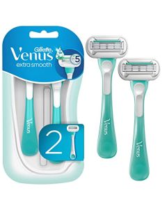 Gillette Venus Extra Smooth Sensitive Disposable Razors for Women with Sensitive Skin, 2 Count