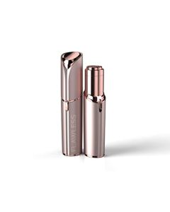Finishing Touch Flawless Facial Hair Remover for Women, Blush/Rose Gold Electric Face Razor for Women with LED Light for Instant and Painless Hair Removal