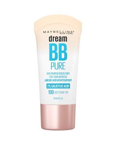 Maybelline New York Dream Pure Skin Clearing BB Cream, 8-in-1 Skin Perfecting Beauty Balm With 2% Salicylic Acid, Sheer Tint Coverage, Oil-Free, Light, 1 Count