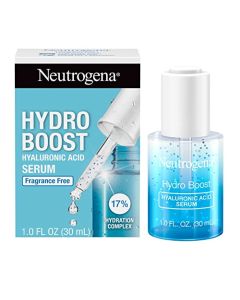Neutrogena Hydro Boost Hyaluronic Acid Serum For Face with Vitamin B5, Lightweight Hydrating Face Serum for Dry Skin, Oil-Free, Non-Comedogenic, Fragrance Free, 1 oz